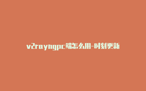 v2rayngpc端怎么用-时刻更新