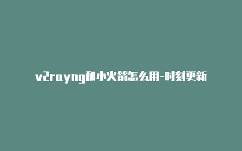 v2rayng和小火箭怎么用-时刻更新