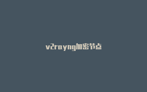 v2rayng加密节点