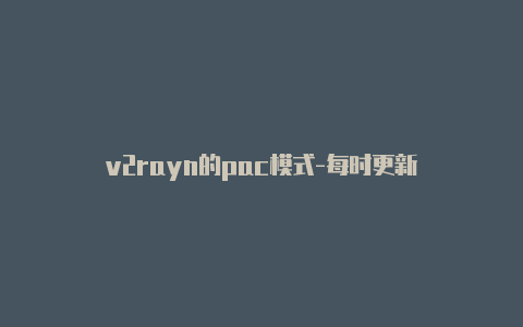 v2rayn的pac模式-每时更新