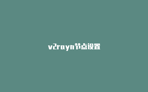 v2rayn节点设置