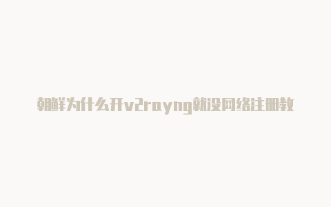 朝鲜为什么开v2rayng就没网络注册教程免费分享-v2rayng