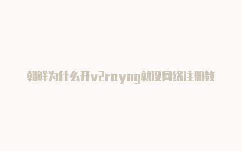 朝鲜为什么开v2rayng就没网络注册教程免费分享