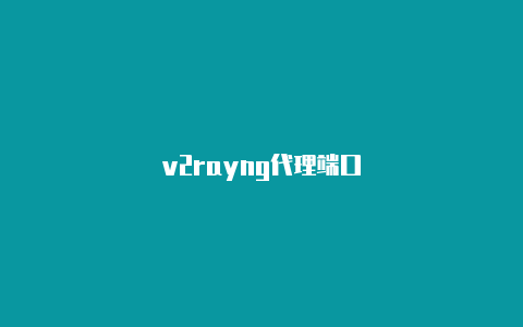 v2rayng代理端口-v2rayng