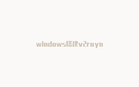 windows搭建v2rayn