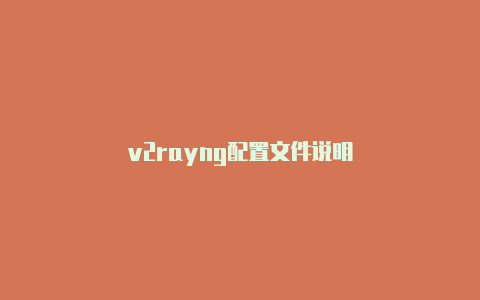 v2rayng配置文件说明-v2rayng