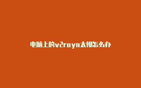 电脑上的v2rayn太慢怎么办-v2rayng