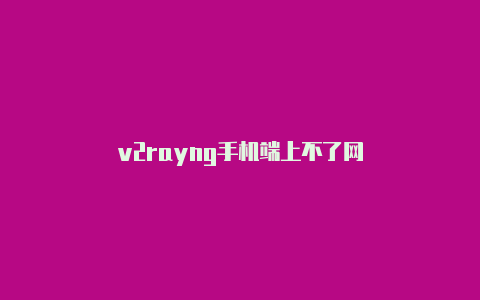 v2rayng手机端上不了网-v2rayng