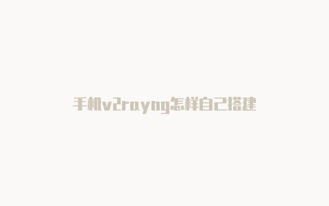 手机v2rayng怎样自己搭建-v2rayng