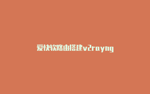 爱快软路由搭建v2rayng-v2rayng