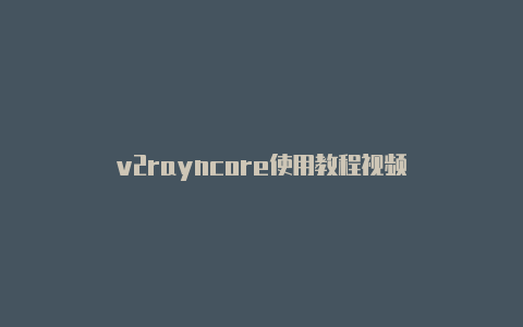 v2rayncore使用教程视频-v2rayng