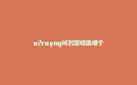 v2rayng域名策略选哪个-v2rayng