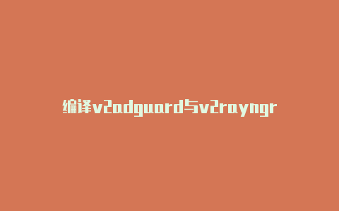 编译v2adguard与v2rayngrayng-v2rayng