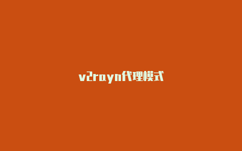 v2rayn代理模式