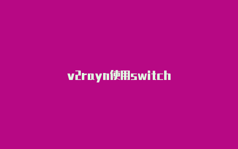 v2rayn使用switch