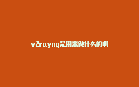 v2rayng是用来做什么的啊-v2rayng