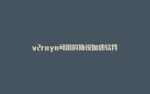 v2rayn可用的协议加速软件-v2rayng
