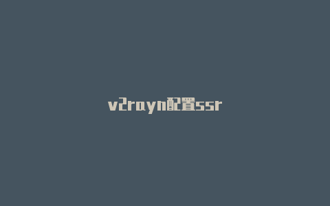 v2rayn配置ssr-v2rayng
