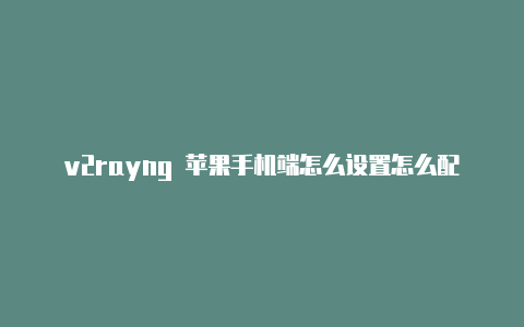 v2rayng 苹果手机端怎么设置怎么配置v2rayng端口-v2rayng