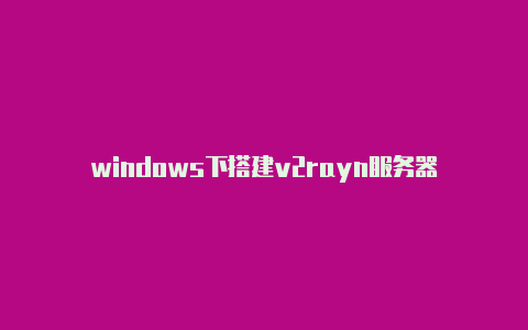 windows下搭建v2rayn服务器-v2rayng