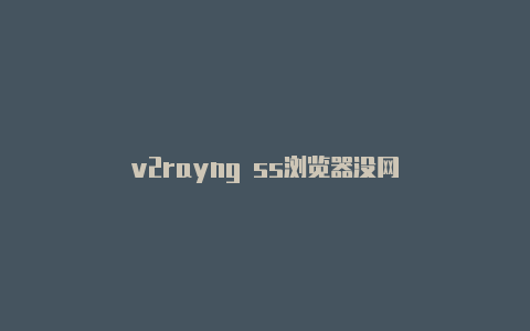 v2rayng ss浏览器没网-v2rayng