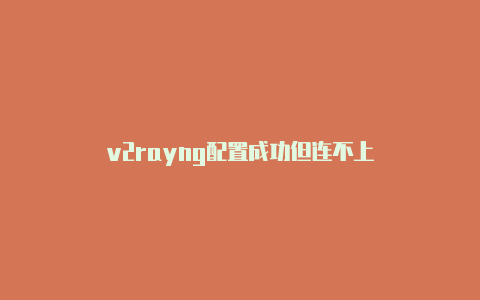v2rayng配置成功但连不上-v2rayng