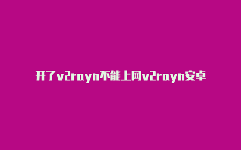 开了v2rayn不能上网v2rayn安卓github