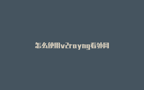 怎么使用v2rayng看外网-v2rayng