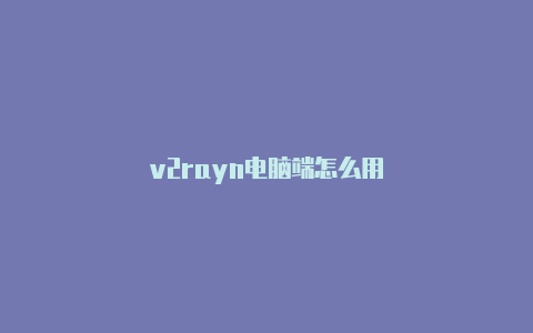 v2rayn电脑端怎么用