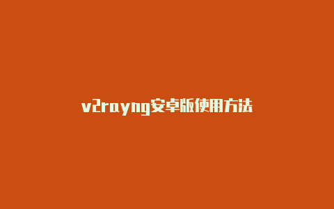 v2rayng安卓版使用方法-v2rayng