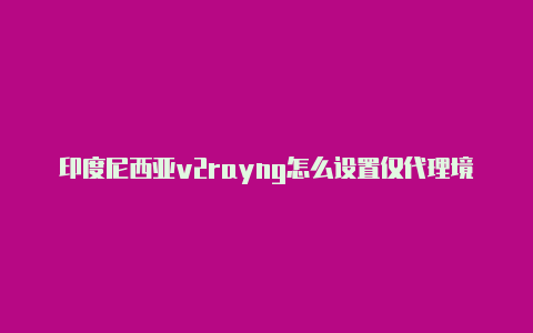 印度尼西亚v2rayng怎么设置仅代理境外流量免费[有效