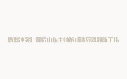 激烈冲突!赛后山东主帅被球迷辱骂领队丁伟强势回击场面很混乱【v2rayng启动任务失败】