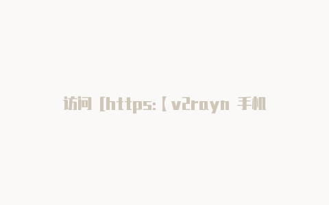 访问 [https:【v2rayn 手机版】