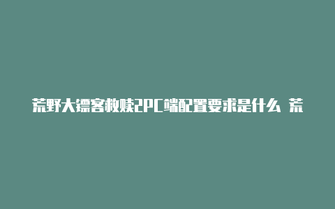 荒野大镖客救赎2PC端配置要求是什么 荒野大镖客救赎2PC配置要求详情【安卓v2rayng不会出现小钥匙】