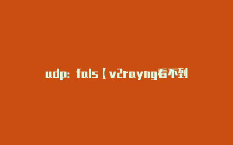 udp: fals【v2rayng看不到节点信息】-v2rayng