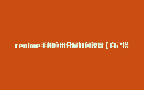 realme手机应用分屏如何设置【自己搭建v2rayng】