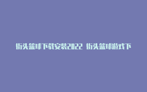 街头篮球下载安装2022 街头篮球游戏下载官网【v2rayn无法连接到远程服务器】