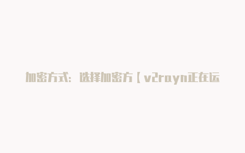 加密方式:选择加密方【v2rayn正在运行】