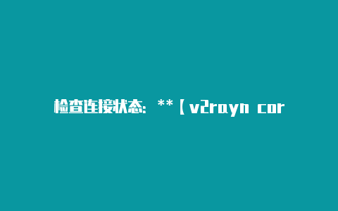 检查连接状态：**【v2rayn core.zip】-v2rayng