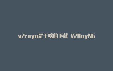 v2rayn是干啥的下载 V2RayNG-v2rayng