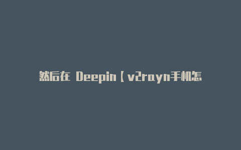 然后在 Deepin【v2rayn手机怎么设置】