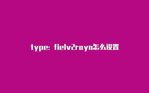 type: fielv2rayn怎么设置中文